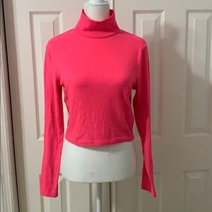 Turtle neck neon pink top